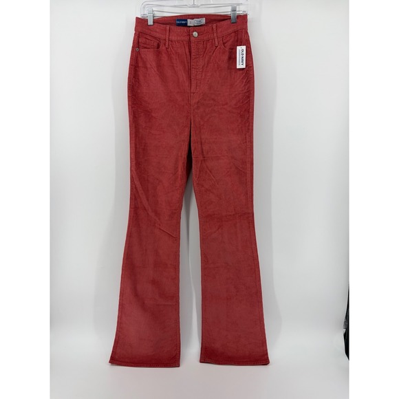 Old Navy Pants - Old Navy Women 6 Tall Rust Red‎ Corduroy Flare Higher High-Rise Pants NEW